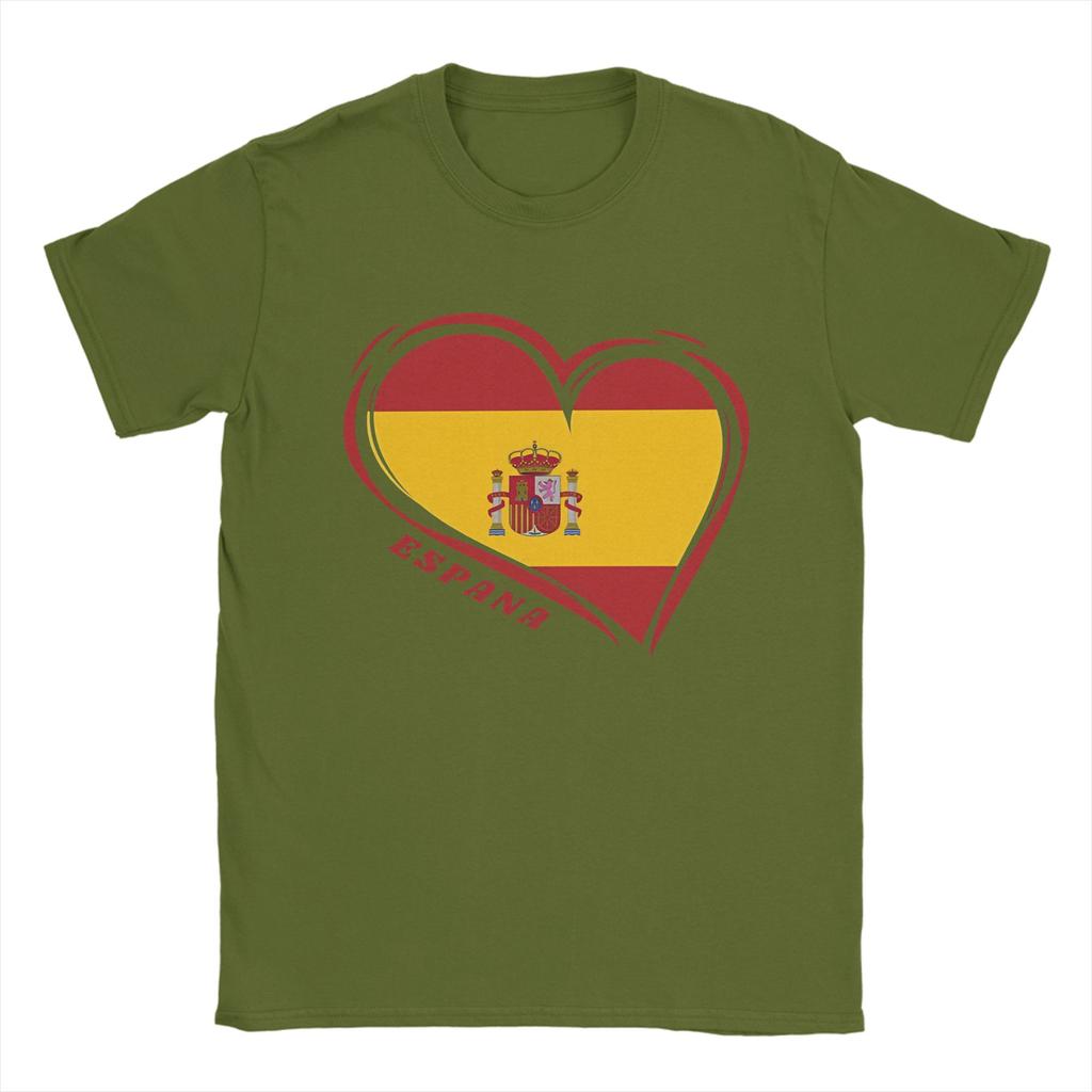 Espana Flag  TShirt for Unisex Spanish Casual Pure Cotton Tee Shirt O Neck Short Sleeve T Shirts Plus Size Tops