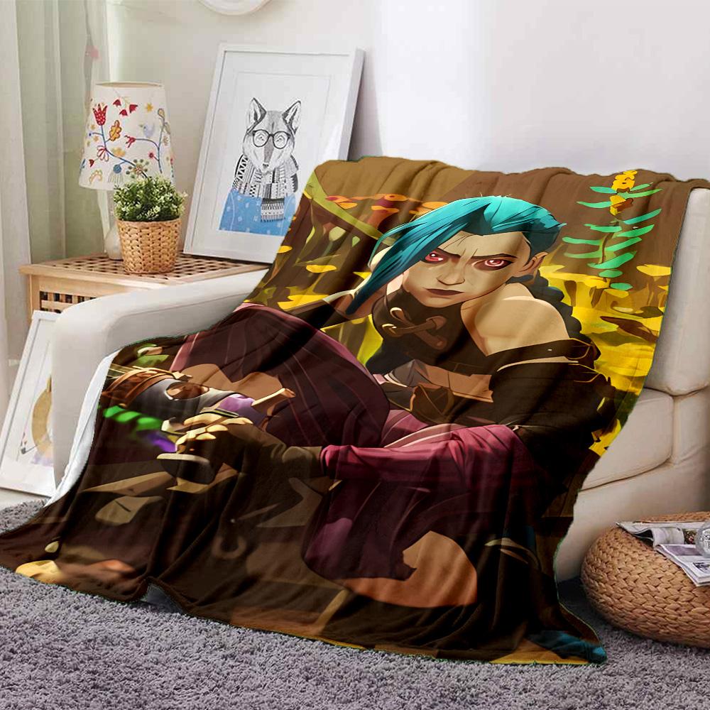 1pc Blanket - League of Legends Jinx Print Design,Lightweight Blanket for Sofa,Bed- Soft &Warm,Gift for All Seasons