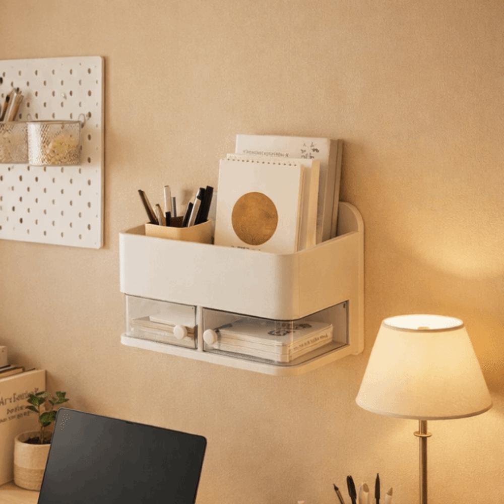 Large Capacity Rotatable Wall Mounted Storage Box Space Saving Condiment Storage Box  Bathroom