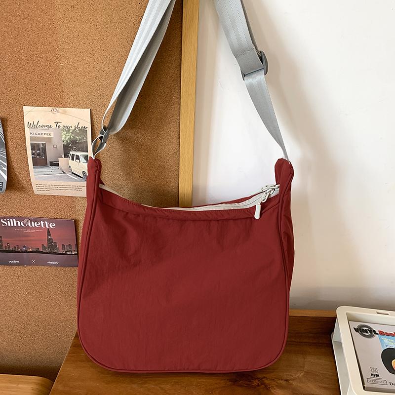 Solid Color Large Capacity Shoulder Bag Women's Crossbody Bag Men Commuter Tote Bag