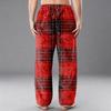 Men's Flannel Pocket Casual Pants, Printed Pocket Casual Pants, Home Sleeping Pants