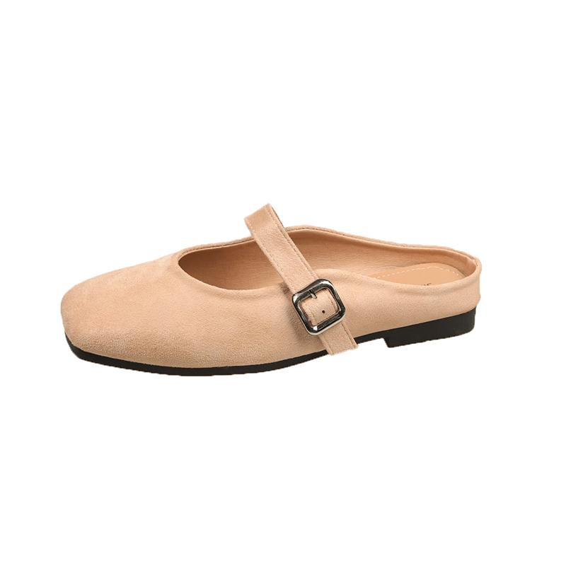 

Модная женская обувь с квадратным носком, мелким вырезом, из фланели, с металлической пряжкой, на мягкой подошве, противоскользящая, износостойкая, балетки 40