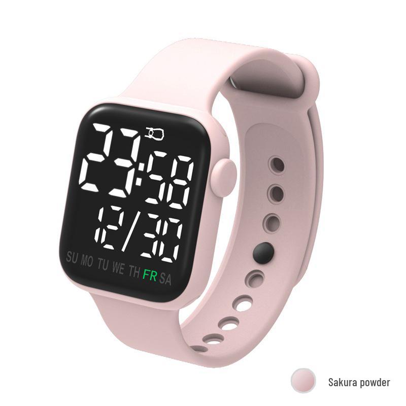 

Y2LED Водонепроницаемые умные часы с сенсорным экраном и отображением даты, стильный квадратный дизайн розовый