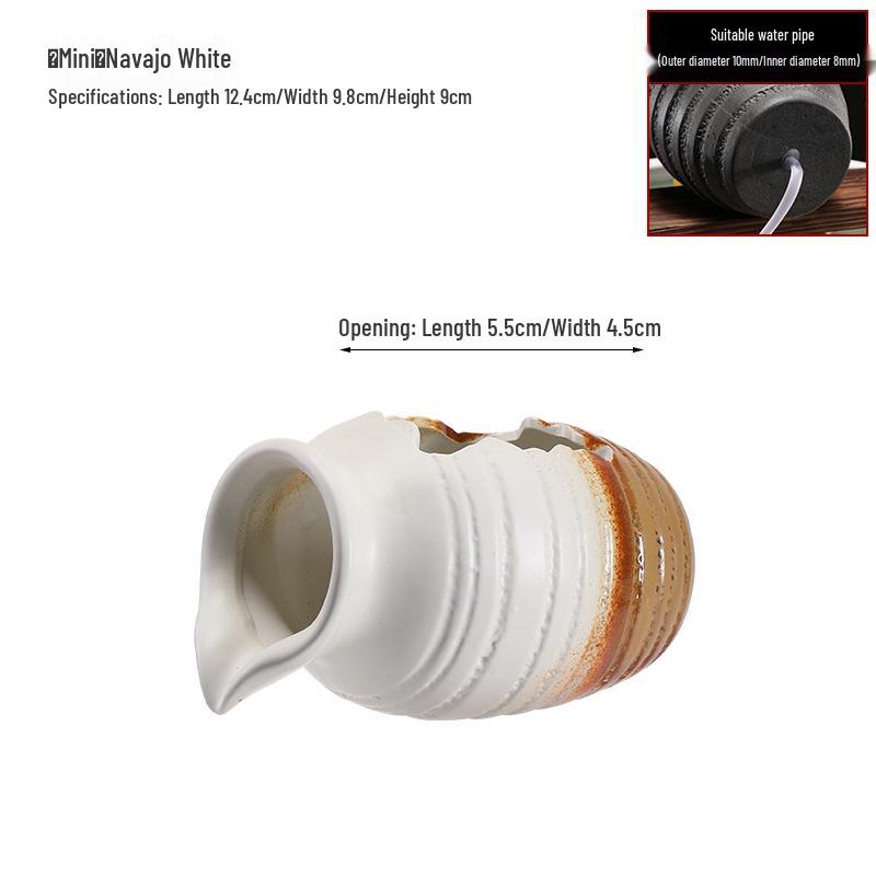 Eco Tank Pottery Jar: Ancient Flow Filtration Ornament for Oxygenating Fish, Courtyard Landscaping, and Fountain Decoration.