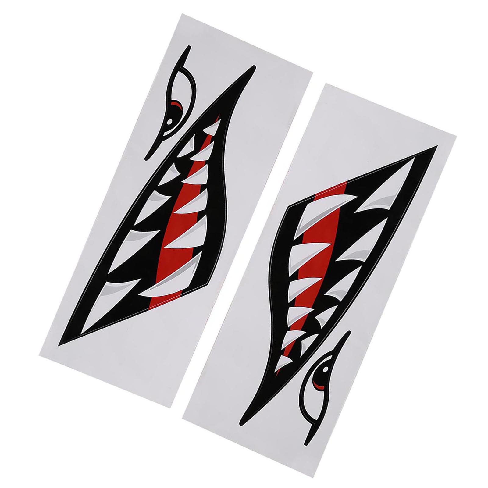 

2pcs Waterproof DIY Funny Shark Teeth Mouth Sticker Decal Car Kayak Boat Truck Decoration