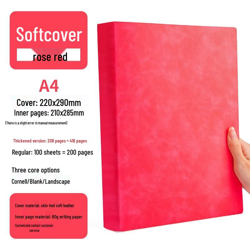 Qinde Li A4 Dickes Postgraduierten Softleder Tagebuch Blankes Cornell Notizbuch