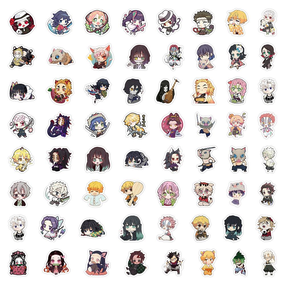 60PCS Kawaii Demon Slayer Anime Kamado Nezuko Stickers DIY Phone Laptop Luggage Skateboard Graffiti Decals Fun for Kid Toys Gift