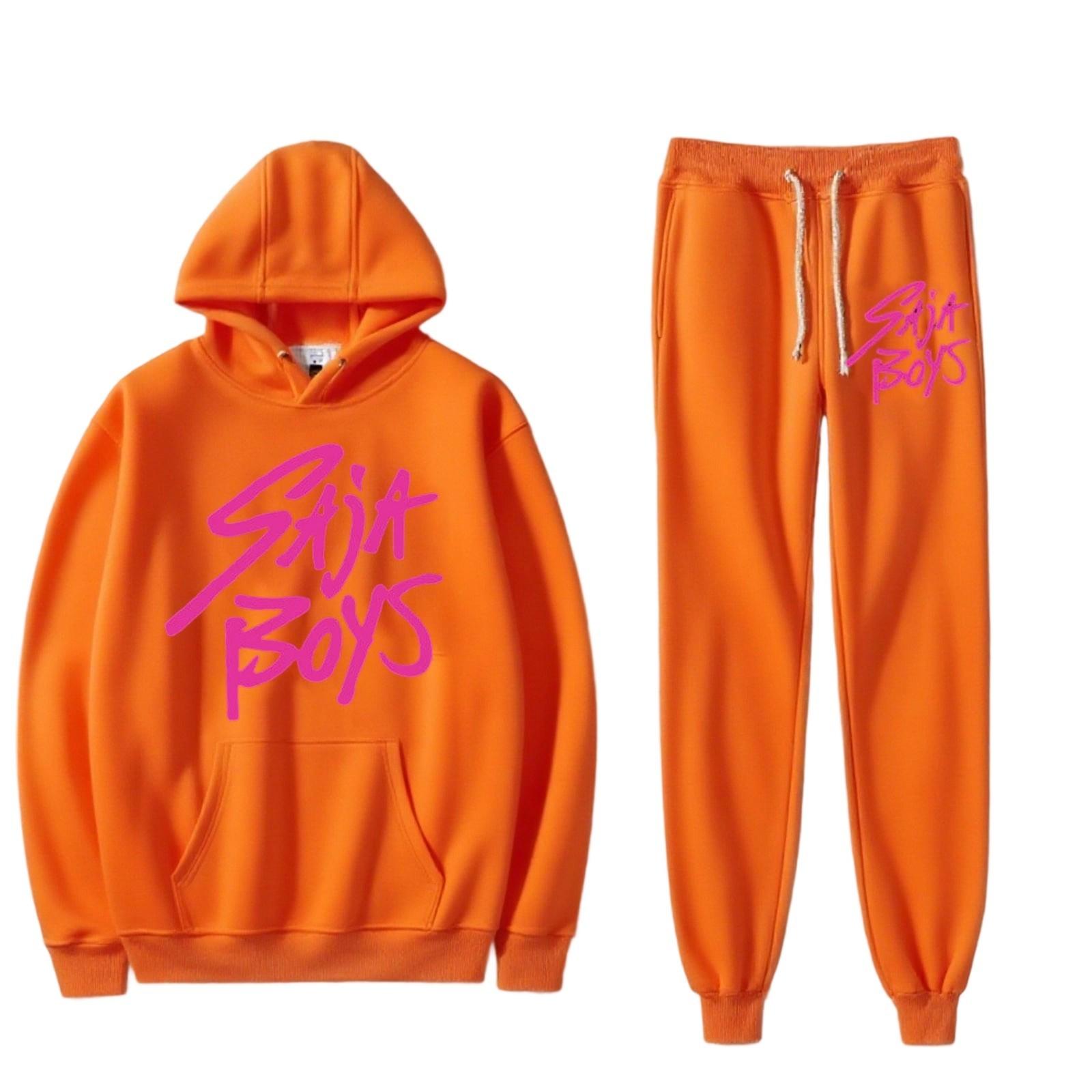 

Женский спортивный спортивный костюм с капюшоном, комплект из двух предметов для бега, пуловер с длинными рукавами, толстовка + спортивные штаны, унисекс M оранжевый