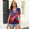 Women's Casual V Neck Short Sleeve Top Lightweight Printed T Shirt Relaxed Fit Soft Fabric Summer Tee for Everyday Wear