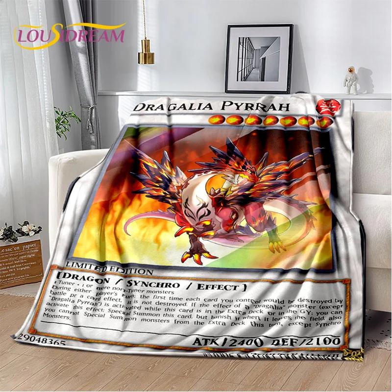 3D Monster Gold Card Cartoon Yu-Gi-Oh Anime Dack Magician Game Soft Flannel Blanket for Bed Bedroom Sofa Picnic,Outdoors Leisure