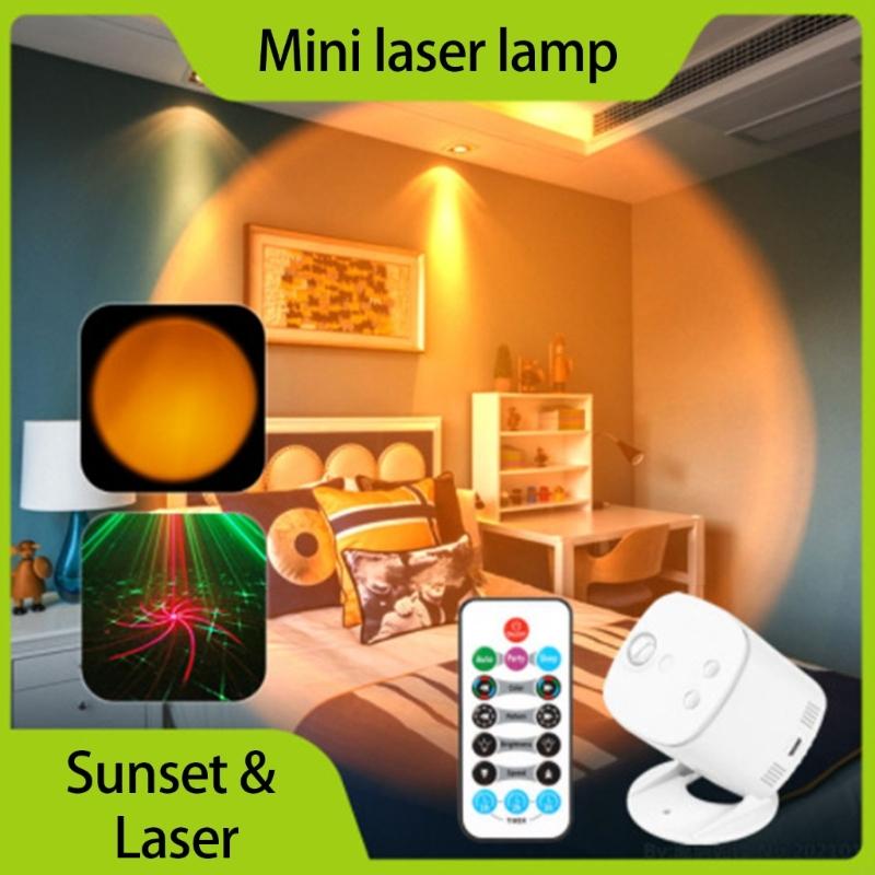 LED Sunset Night Light Projector Home Decoration Lighting Portable Projection Light with Remote Control M4YD