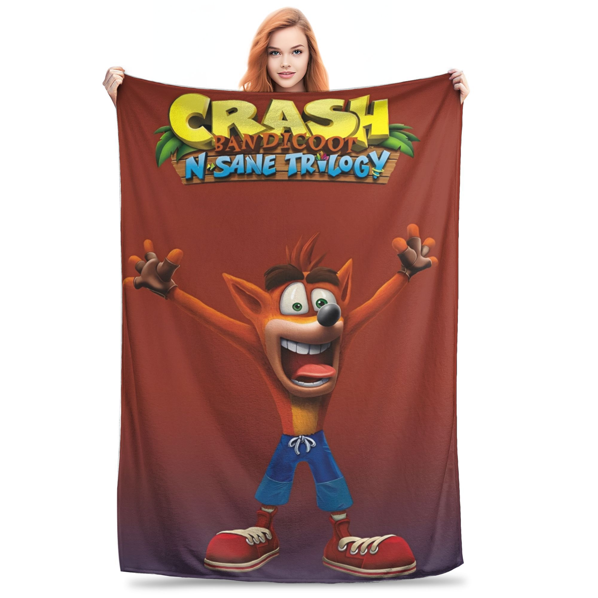

Super Soft Crashs Bandicoots Cartoon Throw Blanket Premium Fleece Flannel Lightweight Video Game Bed Blanket Cozy Fluffy Blanket 75x90cm