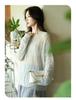 Women's Ultra-Soft 100% Wool Loose Knit Sweater - Round Neck, Comfortable & Fluffy