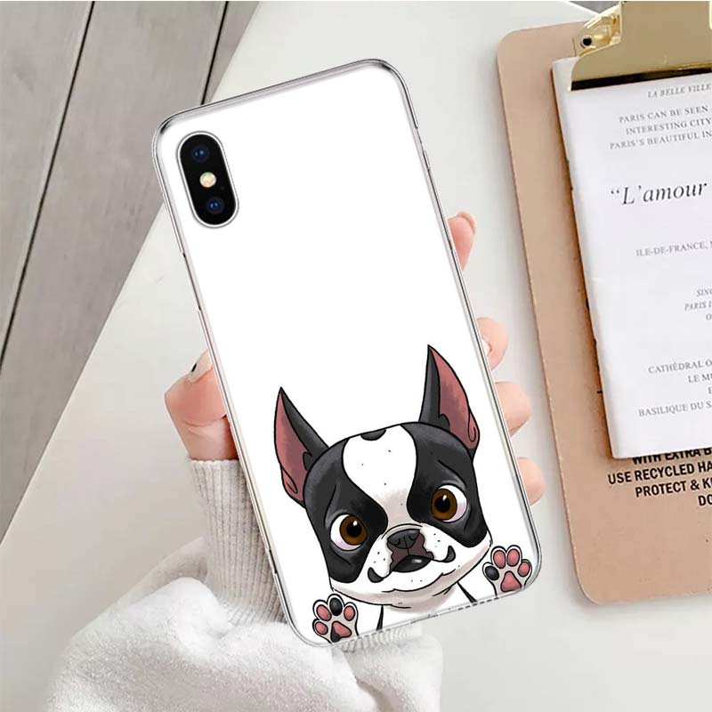 Pug Dog French Bulldog animal Soft Phone Case For IPhone 11 17 Air 16E 16 Pro Max 15 + 14 Plus 13 Mini 12 Apple 7 SE 8 Fundas Co