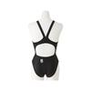MIZUNO Stream Ace Racing Medium Cut Open FINA Swimming Approved Women's Swimsuit, (Lace Back), N2MA0223, Color Black, Size L, (International