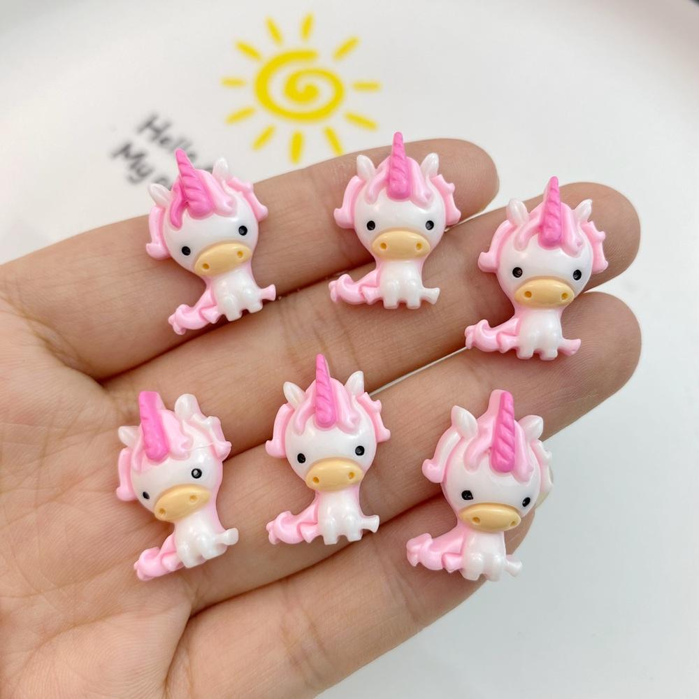 10Pcs New Cute Little Unicorn Series Animal Collection Flat Back Cabochons Scrapbooking DIY Jewelry Craft Decoration Accessorie