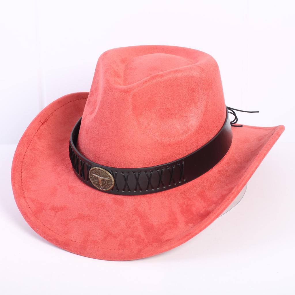 Popular European and American Classic Suede Western Cowboy Hat Men's and Women's Fashion LO Style Peach Heart Cowboy Hat