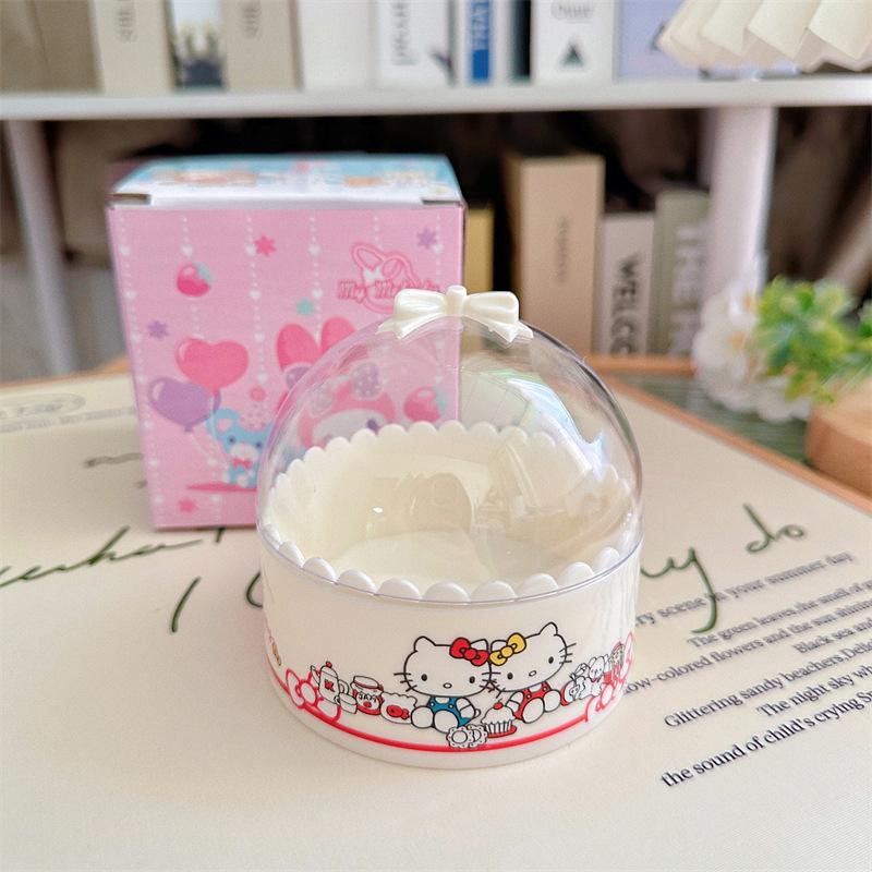

Sanrio Round Hello Kitty Jewelry Storage Box Anime Kuromi Melody Candy Packaging Box Desktop Girly Ornaments Box белый