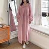 Cotton Nightgown Long Sleeve Loose Fit Sleep Dress Women Home Wear Floral Print Comfortable Lounge