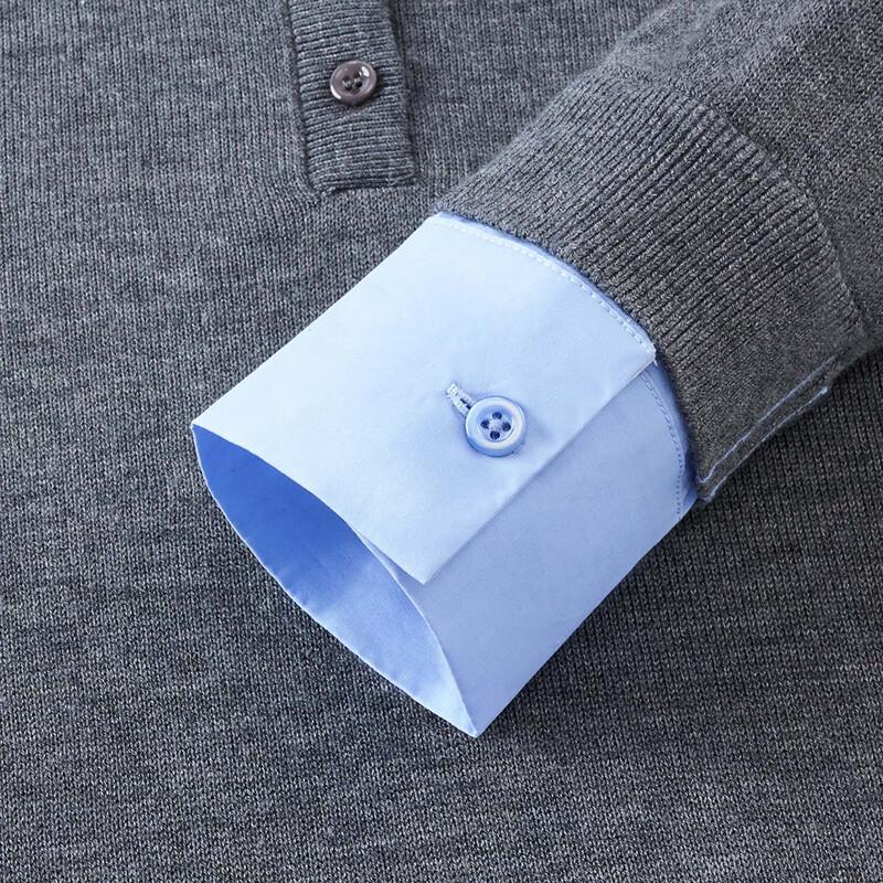 GIOVANNI VALENTINO Women's Faux Two-Piece Patchwork Polo Collar Knit Sweater