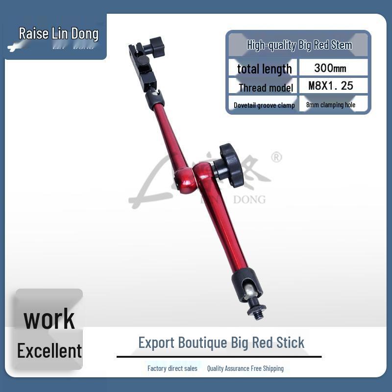 Magnetic Dial Indicator Stand with Gauge and Micrometer - Thickened Mechanical Support Rod with Universal Hydraulic Fine-Tuning.