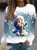 European and American Cross-border Christmas Element Printed Round Neck Long-sleeved Pullover Loose Fashionable Sweatshirt