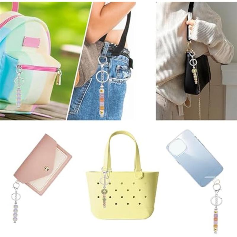 

A96I-60Pcs Beadable Keychain Bars Blank DIY Keychains Bar For Beads Purse Keychains Thank You Cards For Women Man срібний