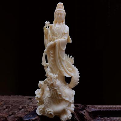 Guanyin Statue Figure Kwan Yin Decorative Feng Shui Decor Gift Tabletop Ornament for Bookshelf Desk