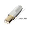 Aluminum Alloy Gold-Plated USB B-Type Plug Connector Housing 6mm Hole for Repairing Printer Data Cables