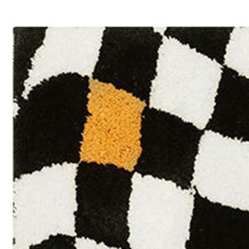 Checkered Doormat Anti Skid Black White Grid Cute Door Mat for Bathrooms Kitchens Living Rooms