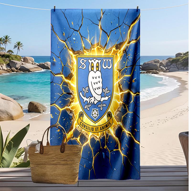 Asciugamano da Spiaggia con Stampa del Sheffield Wednesday Football, Asciugamano Grande Morbido Asciugatura Rapida per Spiaggia Campeggio Nuoto