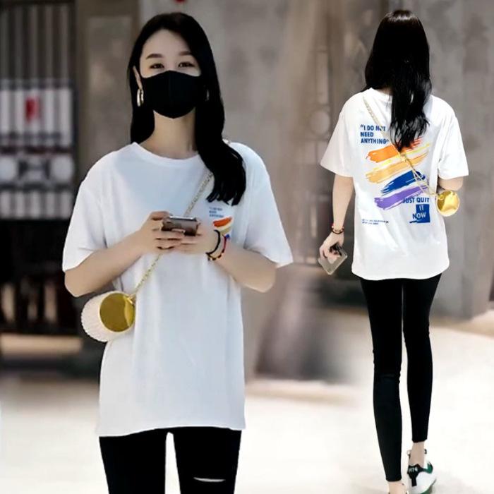 

Cotton short-sleeved t-shirt women s summer 2025 new loose large size trendy brand half-sleeved t-shirt design niche top S