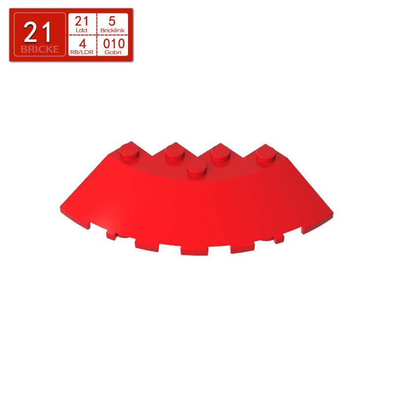 BRICKE 95188 6x6 Curved Corner Building Blocks - LEGO Compatible MOC Accessory 50g (approx. 12 pcs) красный
