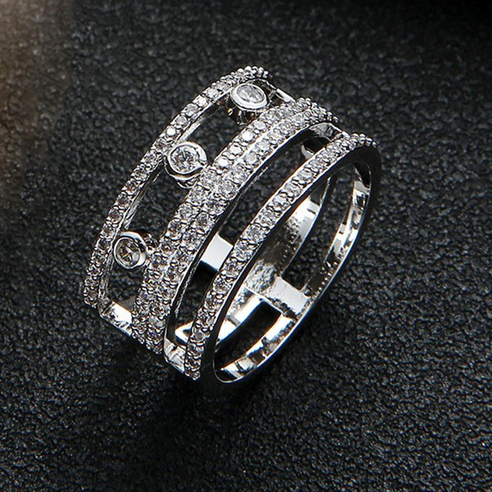 

Simple and Versatile Index Finger Ring with Micro Inlaid Jewelry, Trendy Accessory Jewelry adjustable open ring