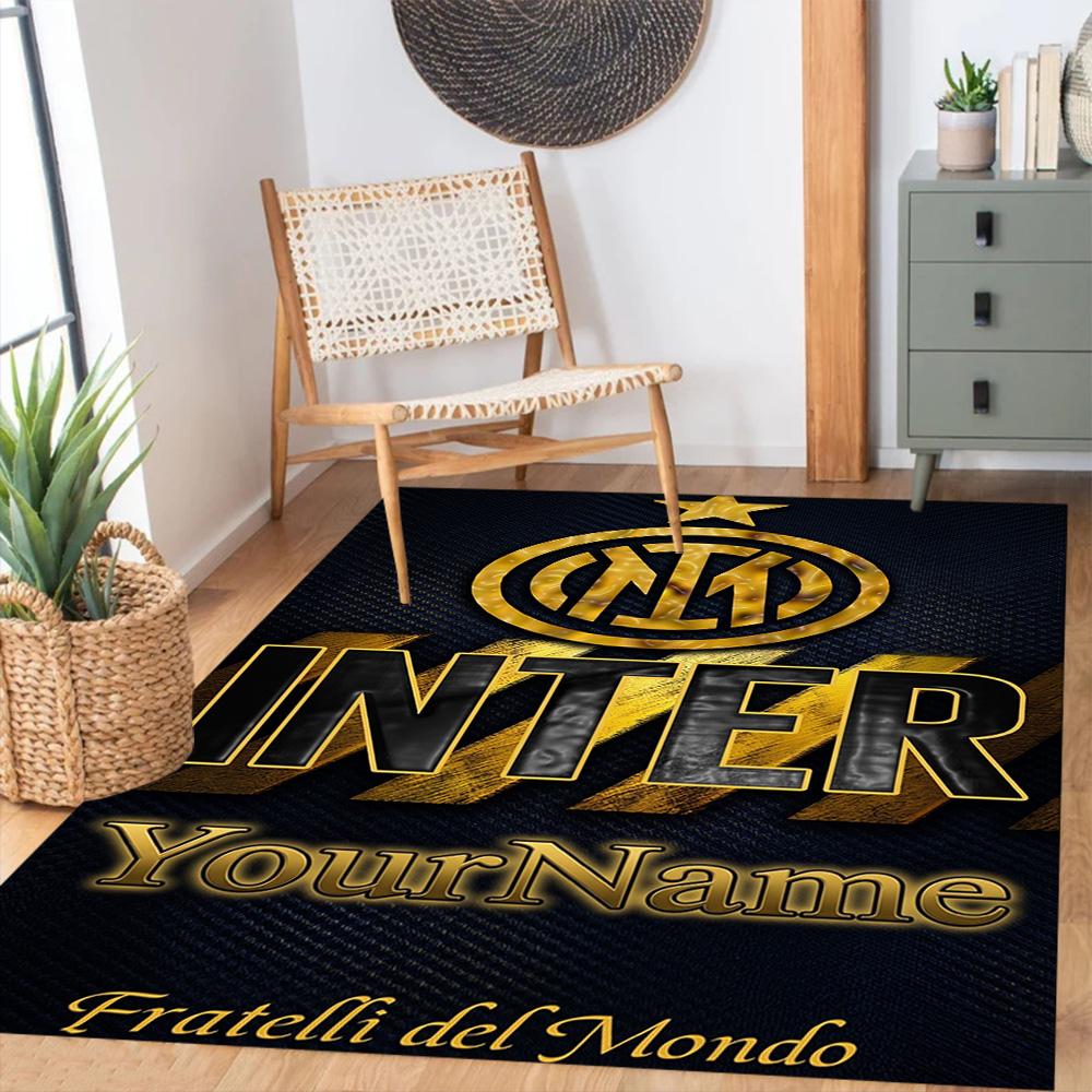 Inter Milan Personalized Text Carpet Design for Hallway Foyer Living Rooms Bedrooms Anti-slip Rug Office home decor