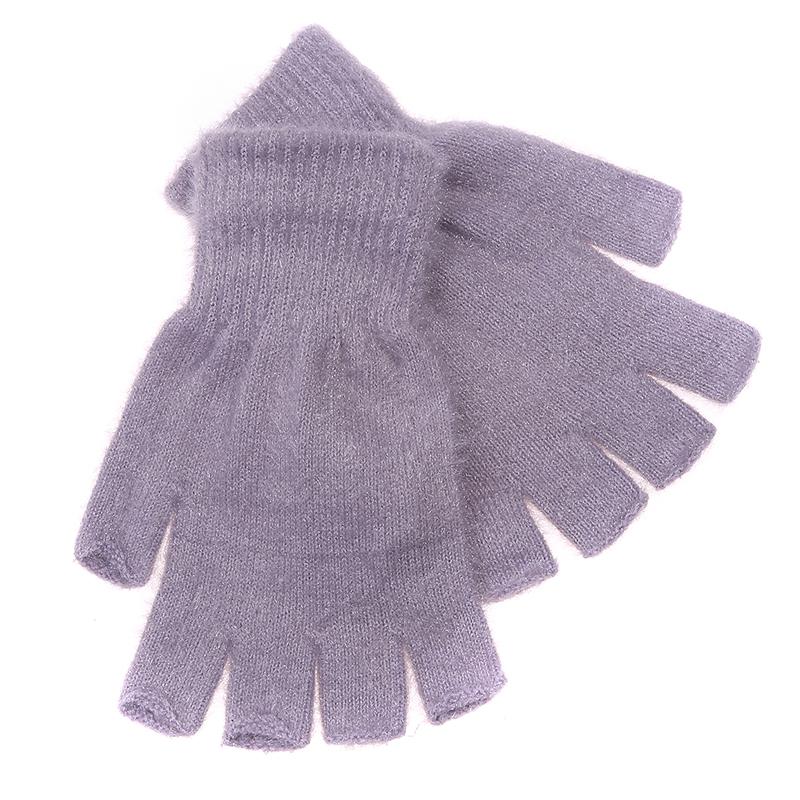 Winter Fingerless Gloves for Women Men Thermal Mink Fur Touchscreen Half Finger Gloves for Cold Weather