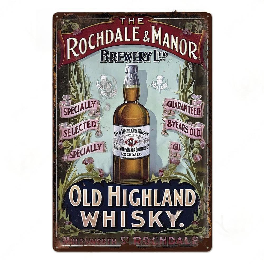 Vintage Whisky Plechová cedule Kovový plechový znak Pin-up girl Retro Nástěnná dekorace Pro garáž Klub Bar Pánská jeskyně Pub Kavárna Nástěnná dekorace