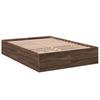 Brown Oak Effect Bed Frame 135 X 190 Cm Particleboard