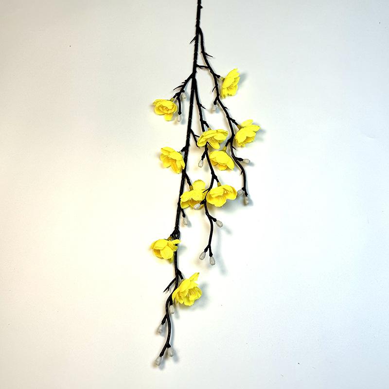 6pcs Simulation Flowers Silk Wintersweet Branch Home Living Room Decor Artificial White Plum Blossom Festival Party Decoration