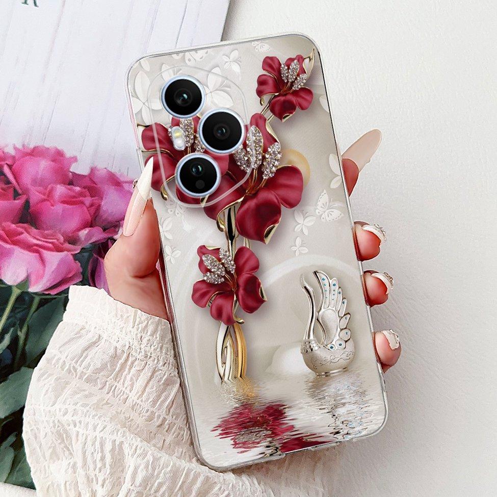 Clear For Honor 400 Pro Case DNP-NX9 Cute Cartoon Cat Fashion Flower Funny Painted Soft Bumper For Honor 400Pro Back Cover Funda