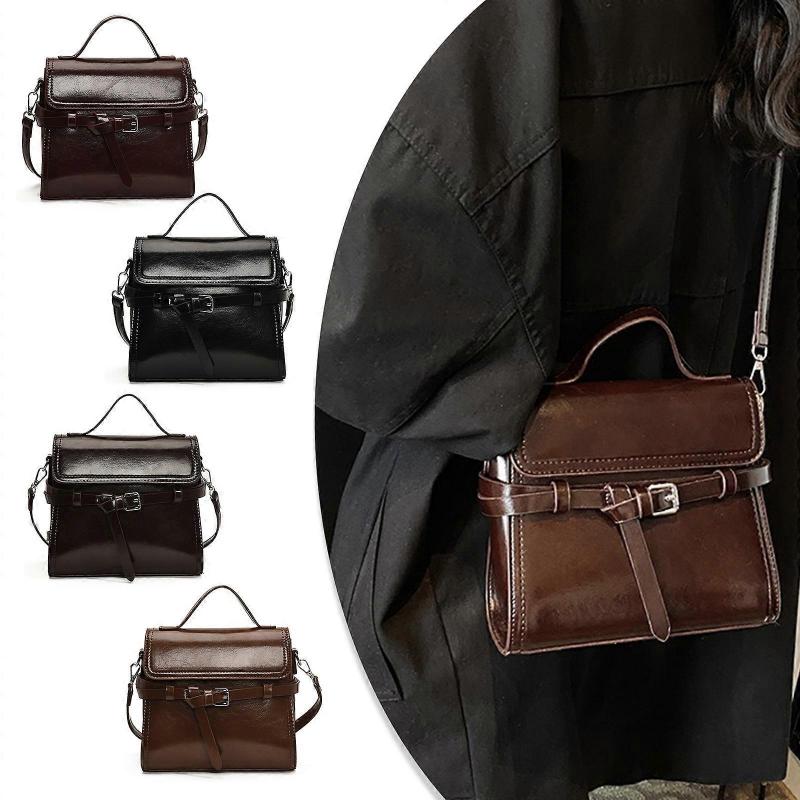 Borsa da Donna in PU Borsa a Tracolla Borsa a Mano Retrò Borsa a Messaggero alla Moda Borsa per lo Shopping e gli Appuntamenti Borsa a Spalla Autunno Inverno Rossa
