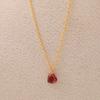 Copper gemstone necklace, women's pomegranate red single diamond collarbone chain, simple temperament, light luxury necklace