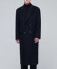Musinsa Standard Cashmere Blend Daddy Shoulder Double Long Coat [Charcoal Grey]