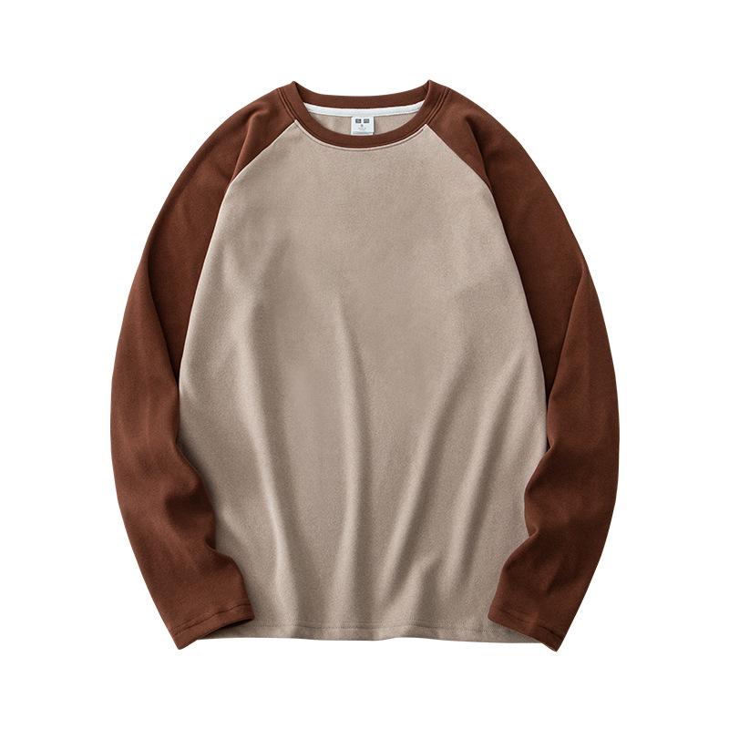 

Двусторонний флисовый термотоп с длинным рукавом и круглым вырезом - Теплый, толстый базовый слой с дизайном в стиле колор-блок для осени и зимы M