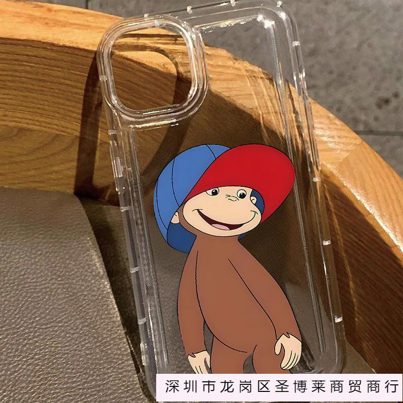 The Cartoon Monkey with a Hat Is Suitable for iPhone 16 Cases, iPhone 11/12/13/14/15 Pro Max Protective Cases