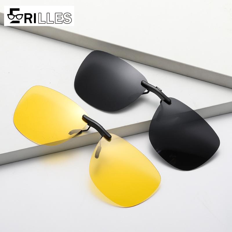 Photochromic Clip-Ons, Polarized UV400 TR90 Oval Frame, Lightweight Magnetic Sunglasses for Driving & Fishing