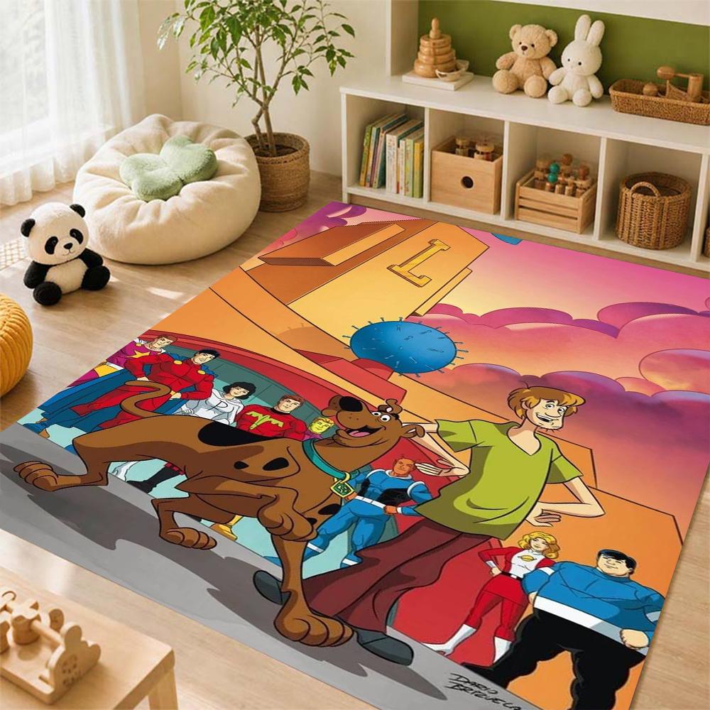 Scoobydoo Gang Together Theme Rug Soundproof Noisereducing Carpet For Living Room Bedroom Office Home Decor Birthday Gift