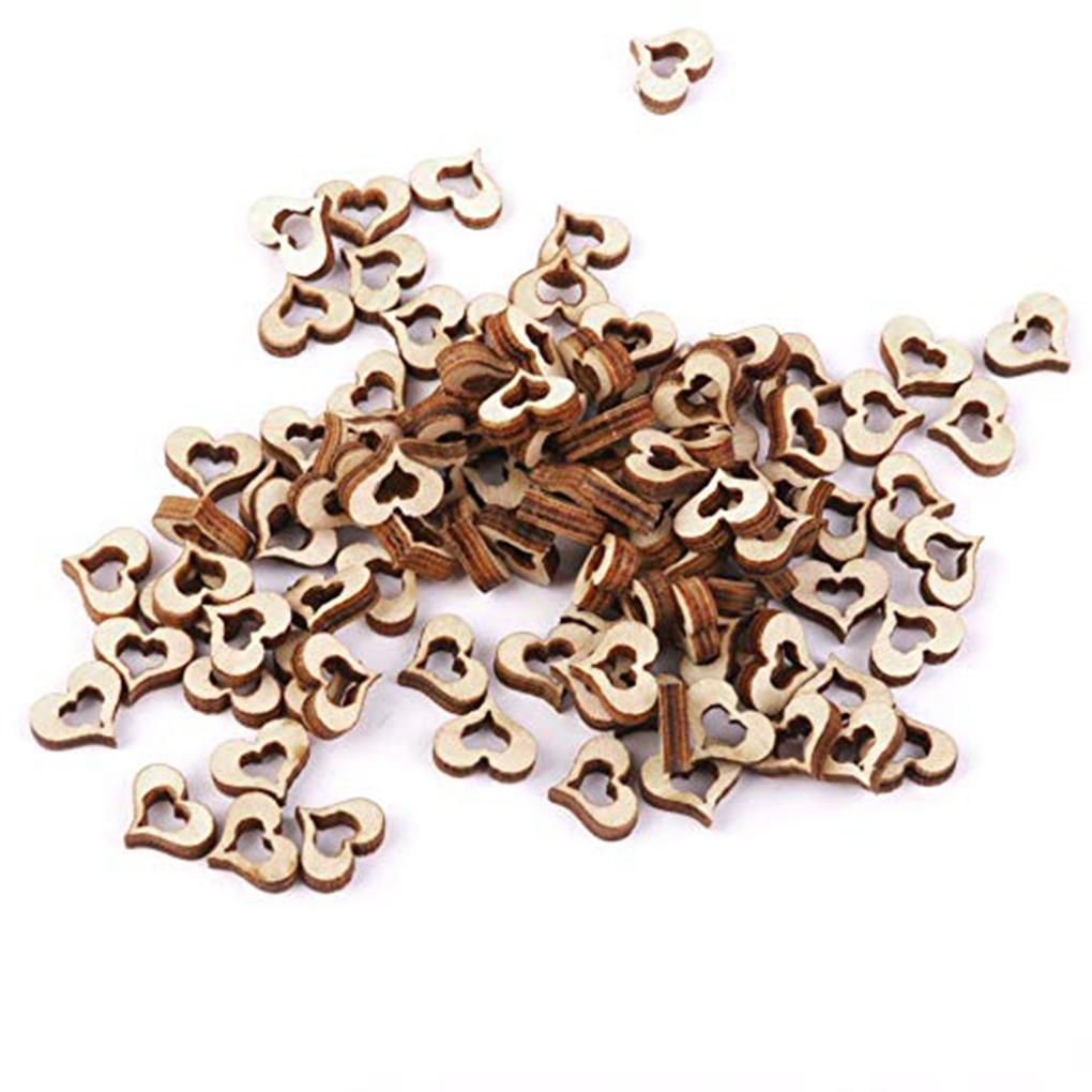100pcs Heart Shape Wooden Chip Wedding Photo Prop Decorations Eco-friendly Ornament
