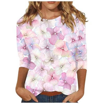 Sleeve Shirts for Women Cute Print Graphic Tees Blouses Casual Basic Tops Pullover Tshirt