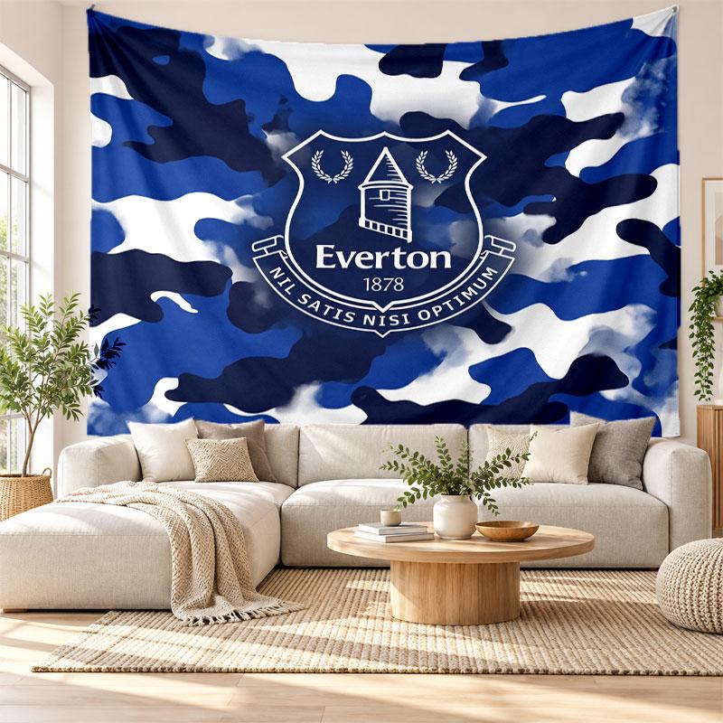 Tapeçaria de Parede de Futebol do Everton, Penduricalho de Parede em Tecido Macio, Fundo Decorativo Para Quarto Arte de Parede para Casa